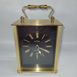 Sensor Vintage Quartz Gold Metal 5.25" Desk Clock West Germany